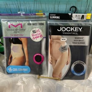NWT Maidenform Thong and Jockey thigh slimmer Size: M black